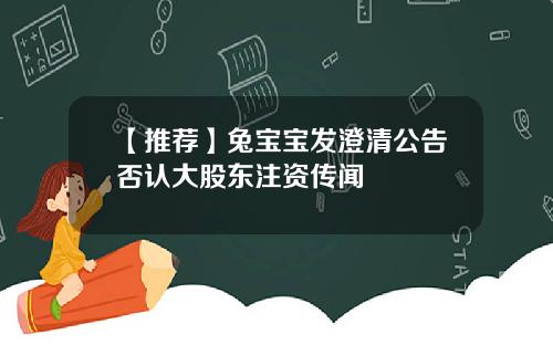 【推荐】兔宝宝发澄清公告否认大股东注资传闻