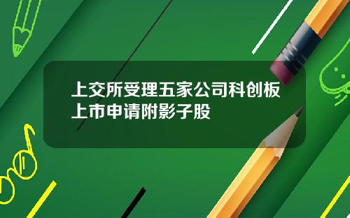 上交所受理五家公司科创板上市申请附影子股