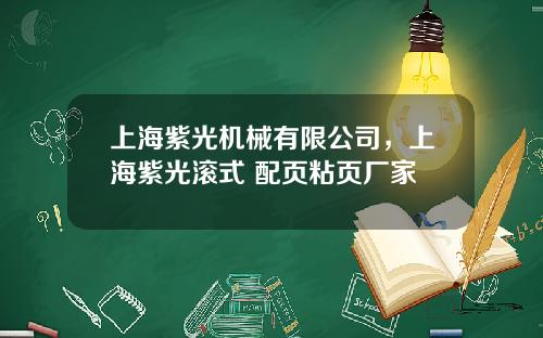 上海紫光机械有限公司，上海紫光滚式 配页粘页厂家