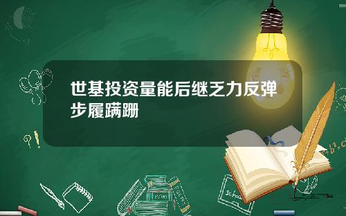 世基投资量能后继乏力反弹步履蹒跚