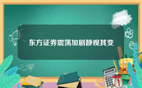 东方证券震荡加剧静观其变