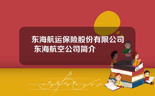 东海航运保险股份有限公司 东海航空公司简介