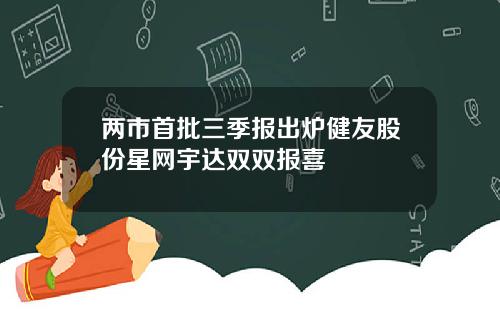 两市首批三季报出炉健友股份星网宇达双双报喜