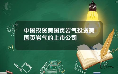 中国投资美国页岩气投资美国页岩气的上市公司