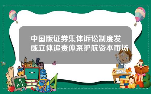 中国版证券集体诉讼制度发威立体追责体系护航资本市场