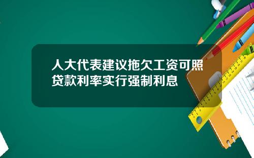 人大代表建议拖欠工资可照贷款利率实行强制利息