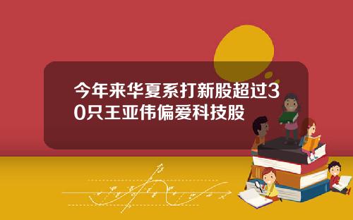 今年来华夏系打新股超过30只王亚伟偏爱科技股