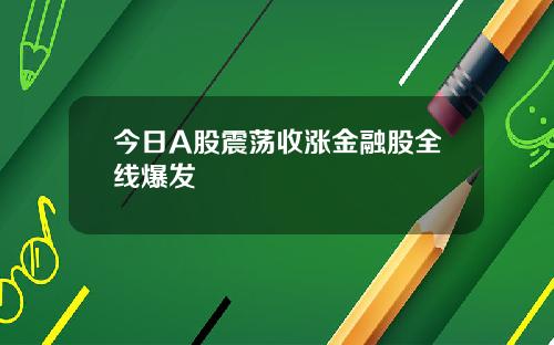 今日A股震荡收涨金融股全线爆发