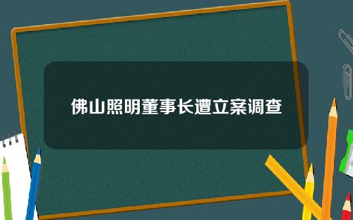 佛山照明董事长遭立案调查