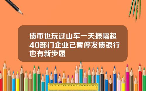 债市也玩过山车一天振幅超40部门企业已暂停发债银行也有新步履