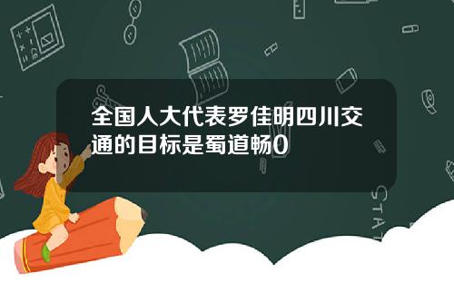 全国人大代表罗佳明四川交通的目标是蜀道畅0