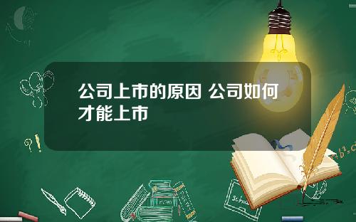 公司上市的原因 公司如何才能上市