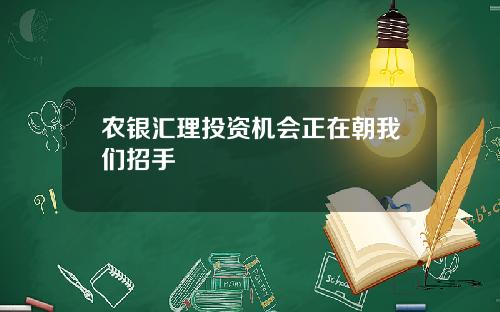 农银汇理投资机会正在朝我们招手