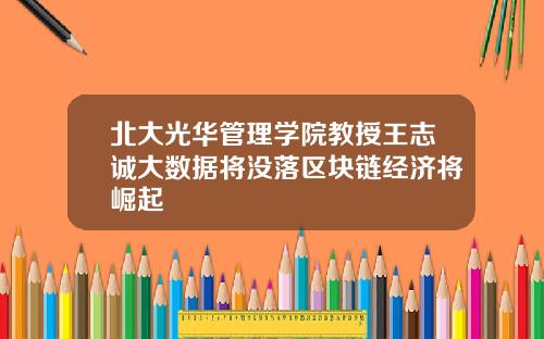 北大光华管理学院教授王志诚大数据将没落区块链经济将崛起