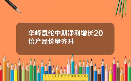 华峰氨纶中期净利增长20倍产品价量齐升