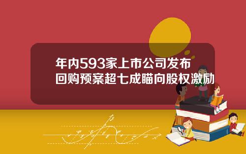 年内593家上市公司发布回购预案超七成瞄向股权激励