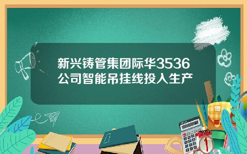 新兴铸管集团际华3536公司智能吊挂线投入生产