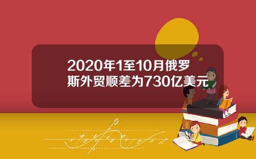 2020年1至10月俄罗斯外贸顺差为730亿美元