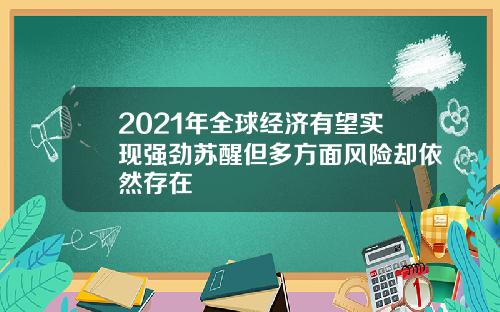 2021年全球经济有望实现强劲苏醒但多方面风险却依然存在