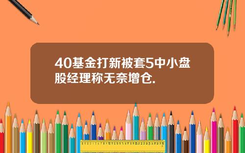 40基金打新被套5中小盘股经理称无奈增仓.