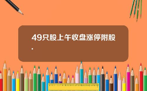 49只股上午收盘涨停附股.