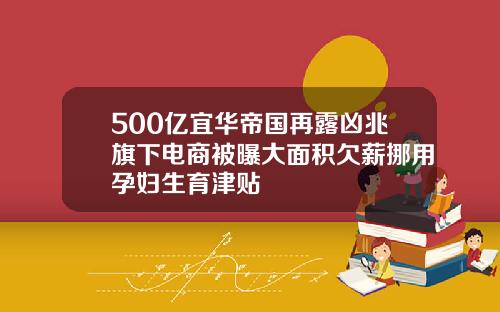 500亿宜华帝国再露凶兆旗下电商被曝大面积欠薪挪用孕妇生育津贴