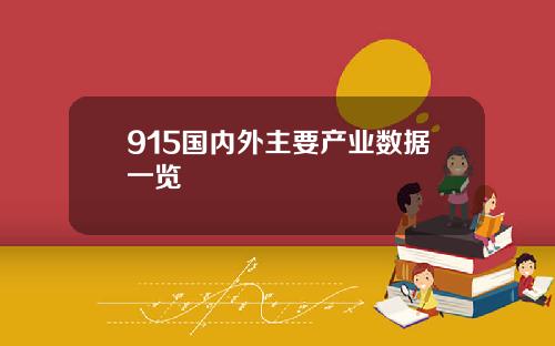 915国内外主要产业数据一览