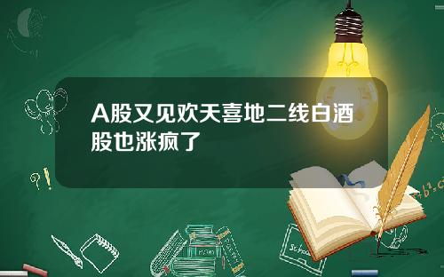 A股又见欢天喜地二线白酒股也涨疯了