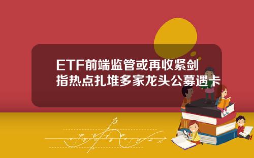 ETF前端监管或再收紧剑指热点扎堆多家龙头公募遇卡