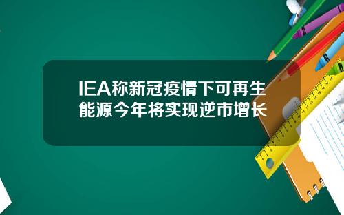 IEA称新冠疫情下可再生能源今年将实现逆市增长