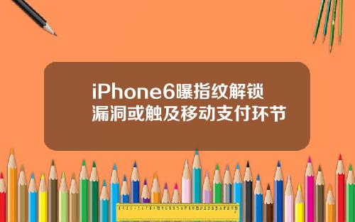 iPhone6曝指纹解锁漏洞或触及移动支付环节