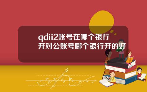 qdii2账号在哪个银行开对公账号哪个银行开的好