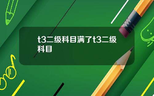 t3二级科目满了t3二级科目