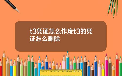 t3凭证怎么作废t3的凭证怎么删除