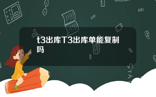 t3出库T3出库单能复制吗