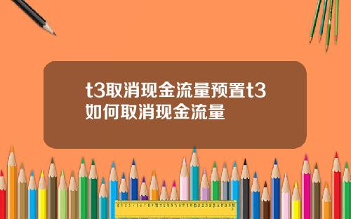 t3取消现金流量预置t3如何取消现金流量