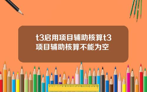 t3启用项目辅助核算t3项目辅助核算不能为空