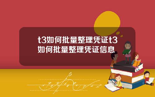 t3如何批量整理凭证t3如何批量整理凭证信息