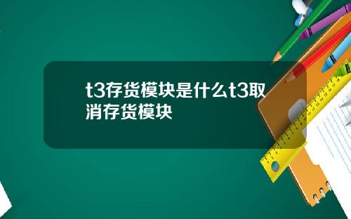 t3存货模块是什么t3取消存货模块