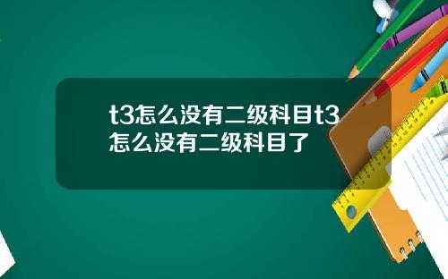 t3怎么没有二级科目t3怎么没有二级科目了