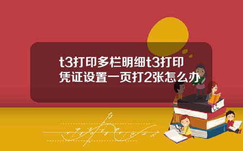 t3打印多栏明细t3打印凭证设置一页打2张怎么办