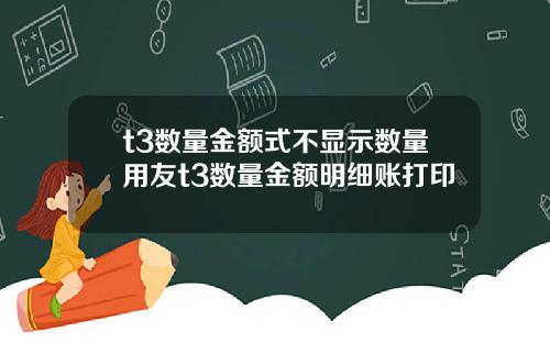 t3数量金额式不显示数量用友t3数量金额明细账打印