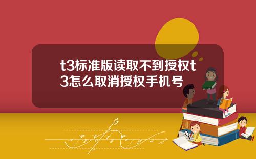 t3标准版读取不到授权t3怎么取消授权手机号