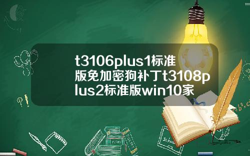 t3106plus1标准版免加密狗补丁t3108plus2标准版win10家庭版