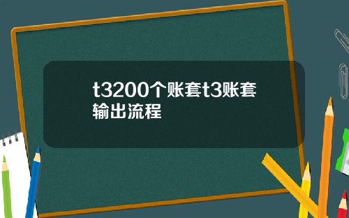 t3200个账套t3账套输出流程