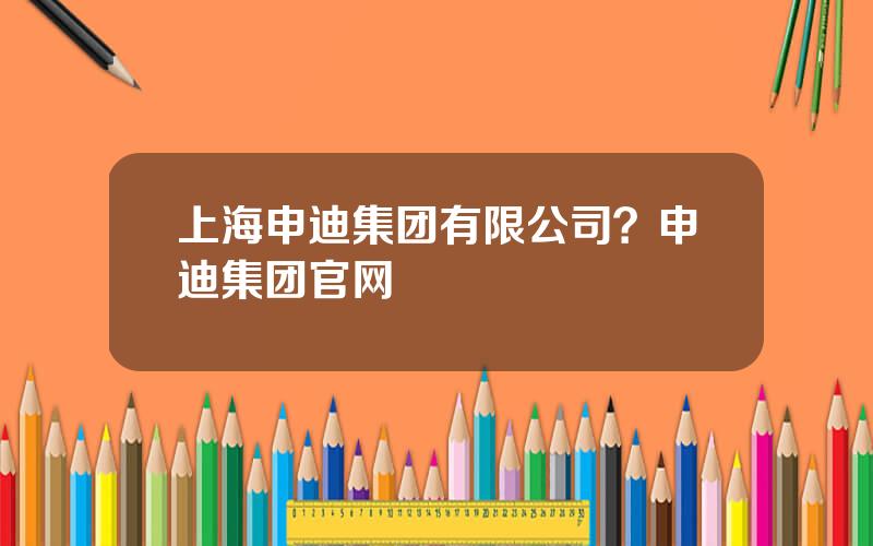 上海申迪集团有限公司？申迪集团官网