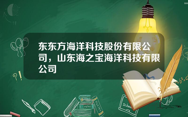 东东方海洋科技股份有限公司，山东海之宝海洋科技有限公司