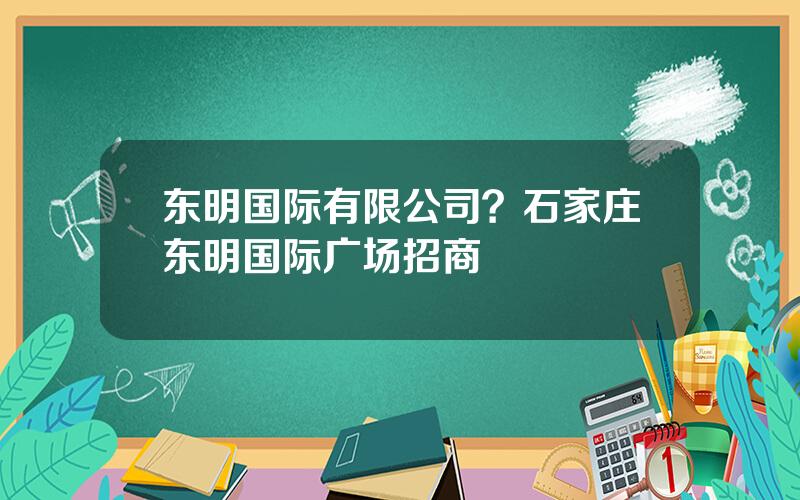 东明国际有限公司？石家庄东明国际广场招商