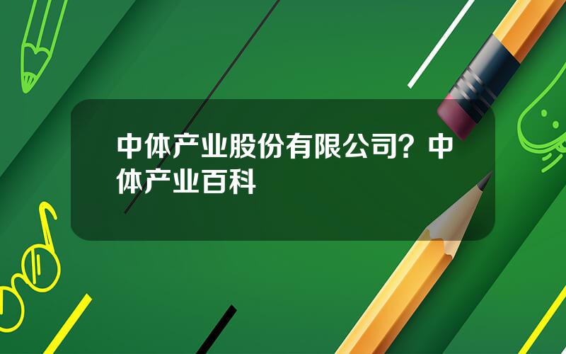 中体产业股份有限公司？中体产业百科