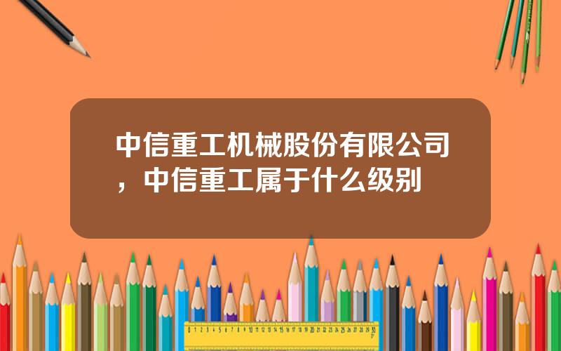 中信重工机械股份有限公司，中信重工属于什么级别